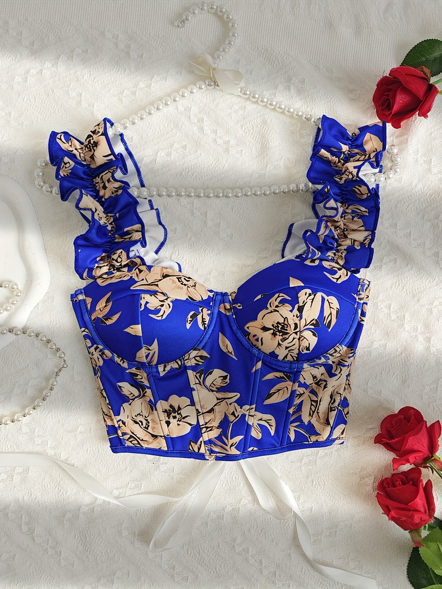 New Sexy Party Hot Backless Embroidered Top Patchwork Button-European Women'S Fashion Camisole Small Vest - Royal Blue