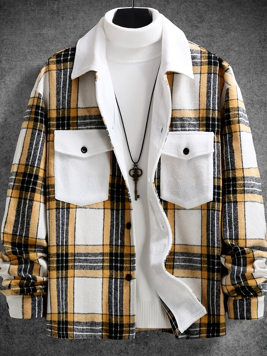 Pearson OBM Men's Novelty Plaid Cross-Border Coat - Yellow