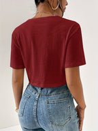 Women'S Fashion Short Sleeve T-Shirt - Red