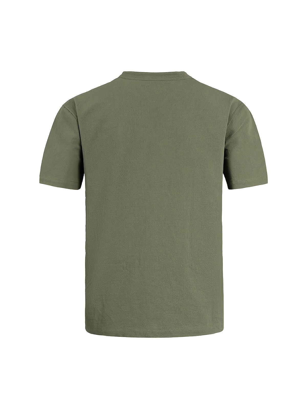 3-pc Men'S Minimalist Summer Casual Shirts, Linen-Feel Short Sleeve Stand Collar V-Neck Pullovers. Soft, Breathable & Loose Comfy Fit, Perfect for Business Casual, Holiday Trips, Weekend Parties And Daily Occasions - Army Green + Navy Blue + Khaki