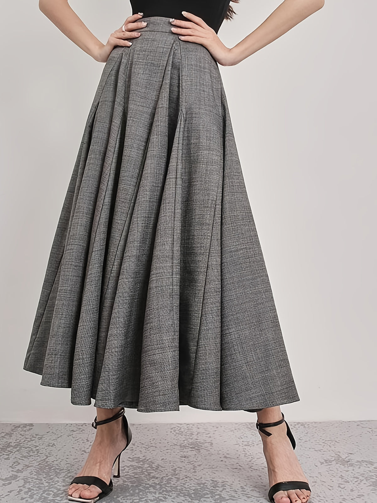 Fashion High-Waisted Women's Skirt - Dark Gray