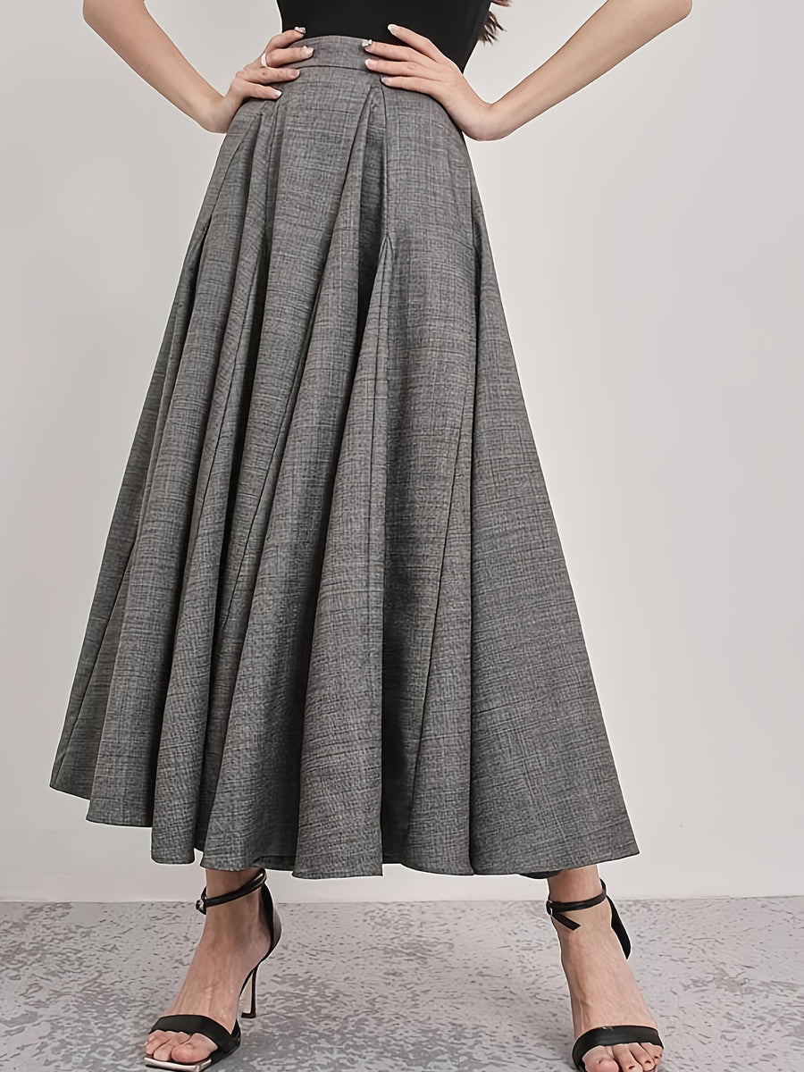 Fashion High-Waisted Women's Skirt - Dark Gray