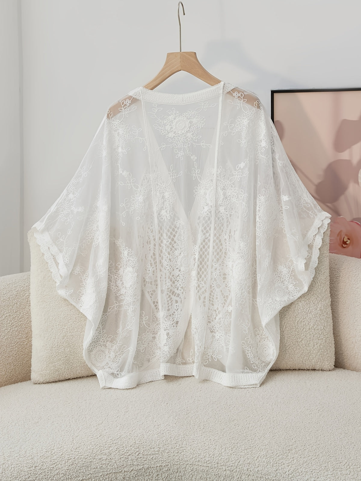 Bohemian Openwork Embroidery Spring and Summer Ethnic Fashion Joker Casual Cardigan, Suitable for Going Out to Wear. - White