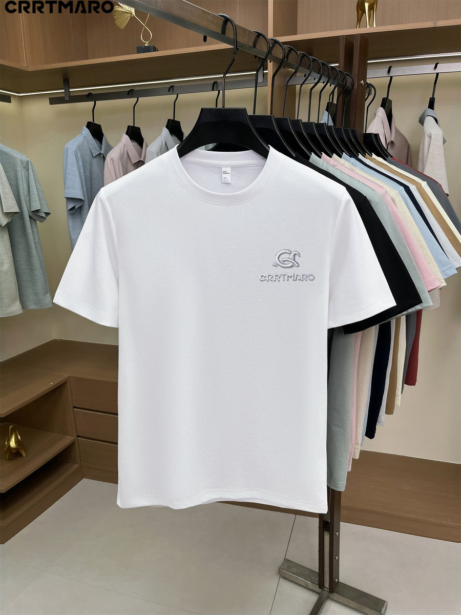 Kartmar CRRTMARO Summer New Round Neck Quick-Dry Short Sleeve T-Shirt Men'S Youth Loose Casual Short Sleeve Top Men'S Clothing SP - White