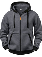 5pcs Set of Color-Blocked Full-Zip Hooded Cardigans, Easy Layered Thick RUN Inspirational English Short Sentence Small Print Loose Drawstring Casual Long Sleeve Jacket - Black + Orange + Pink + Sky Blue + Dark Gray