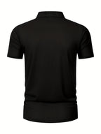 Summer Shirt, Breathable Daily Wear Quick- Fabric Business Casual Short Sleeve with Collar and Button Details, Comfortable and Breathable Micro-Texture Shirt for Casual Attire - Black