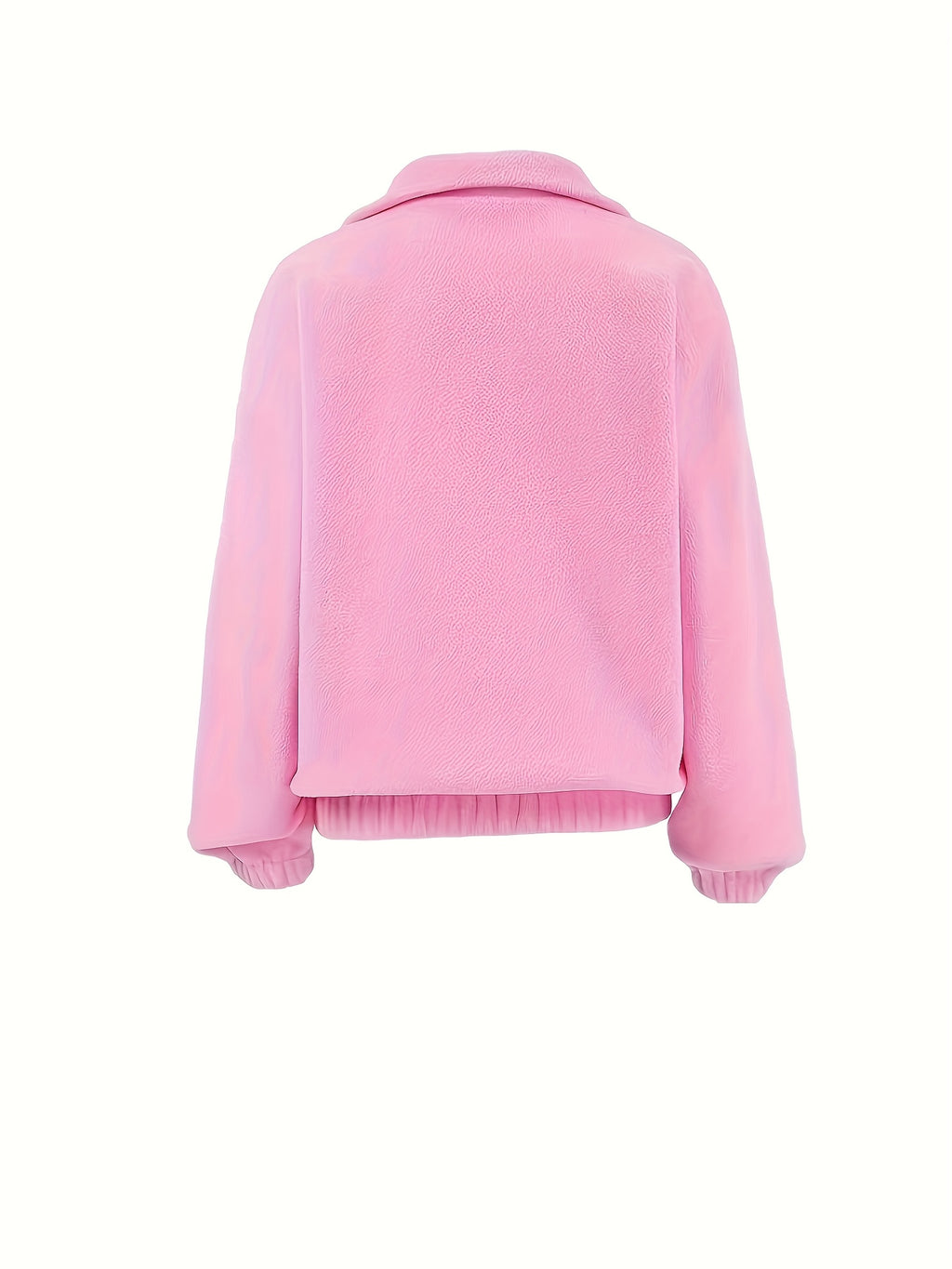 Women's Half-Zip Sweatshirt, Autumn/Winter Warm Stand Collar Top, Ladies' Long Sleeve Elegant Solid Color Lapel Sweatshirt, Comfortable Clothing for Home and Outings, Gavin - Pink Color