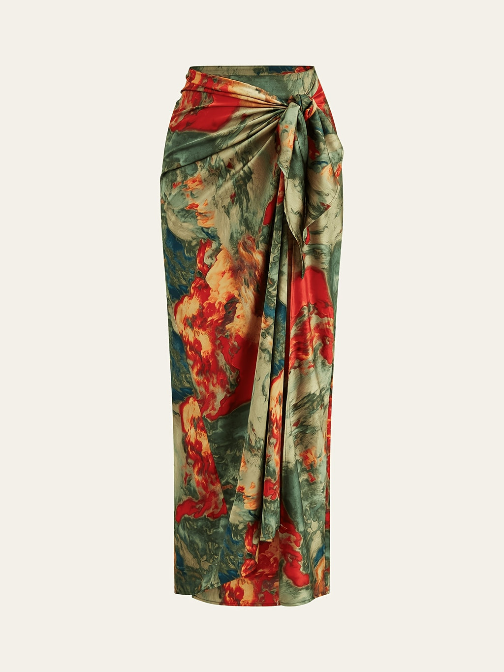 Printed Wrap Skirt - Green