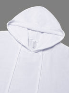 Men'S Autumn New Linen Print Hoodie Thin Loose Sweatshirt Comfortable Daily Commute Sports Fitness Casual Vacation Street Trendy Classic Style Literary Long Sleeve Hooded Sweatshirt - White