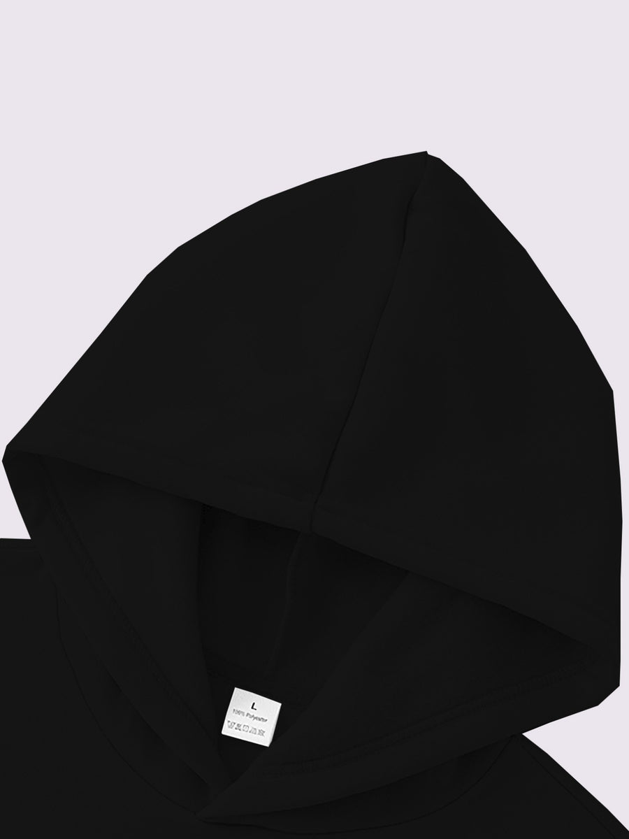 A Stylish And Minimalist Hoodie with a Heart Gesture Print, Perfect for Casual Wear, Campus Life, And Couples. This Versatile Long-Sleeve Sweatshirt Is Comfortable for Autumn And Winter - Black