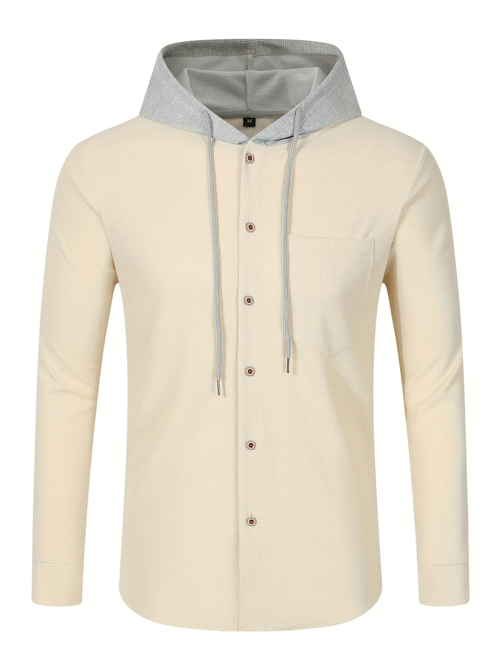 New Casual High-Quality Solid Color Outerwear Shirt Fashion Jacket - Soft, Breathable, Long Sleeve, Button-Up, Chic Design - Perfect for Spring, Autumn, Daily Wear, Outdoors - Khaki