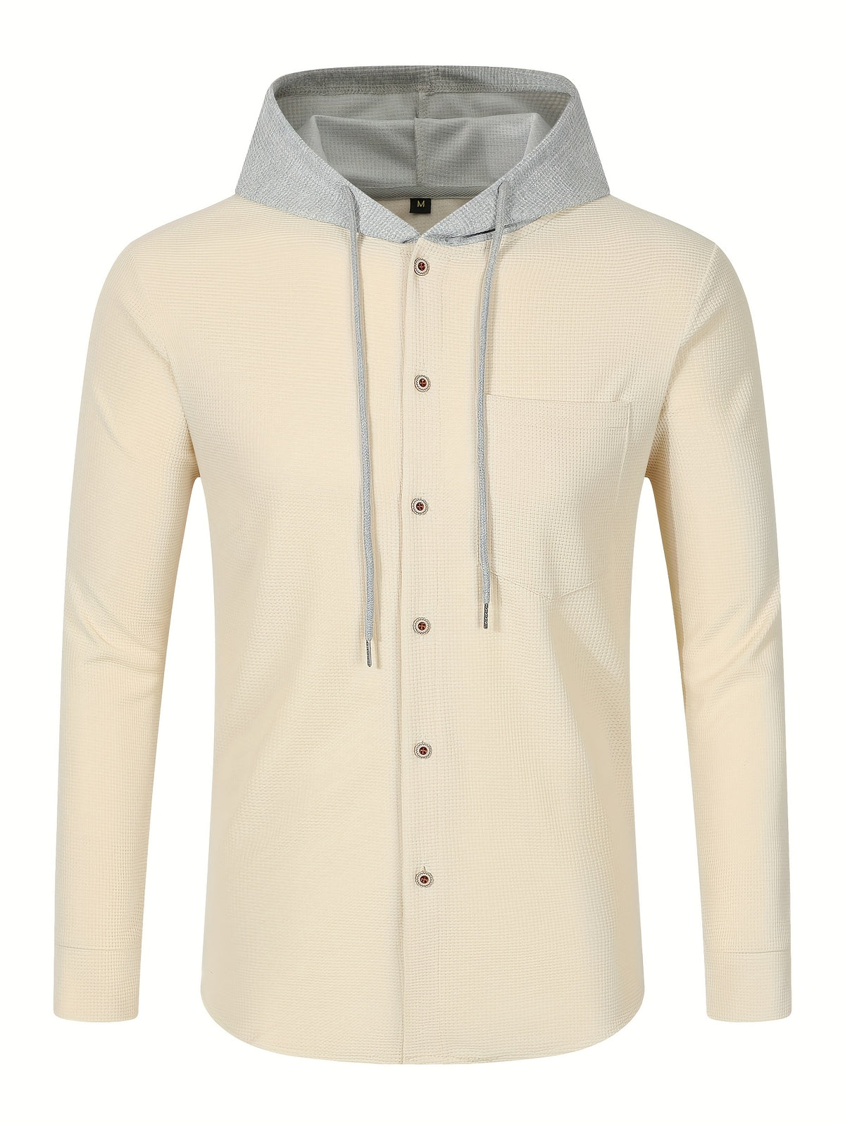 New Casual High-Quality Solid Color Outerwear Shirt Fashion Jacket - Soft, Breathable, Long Sleeve, Button-Up, Chic Design - Perfect for Spring, Autumn, Daily Wear, Outdoors - Khaki