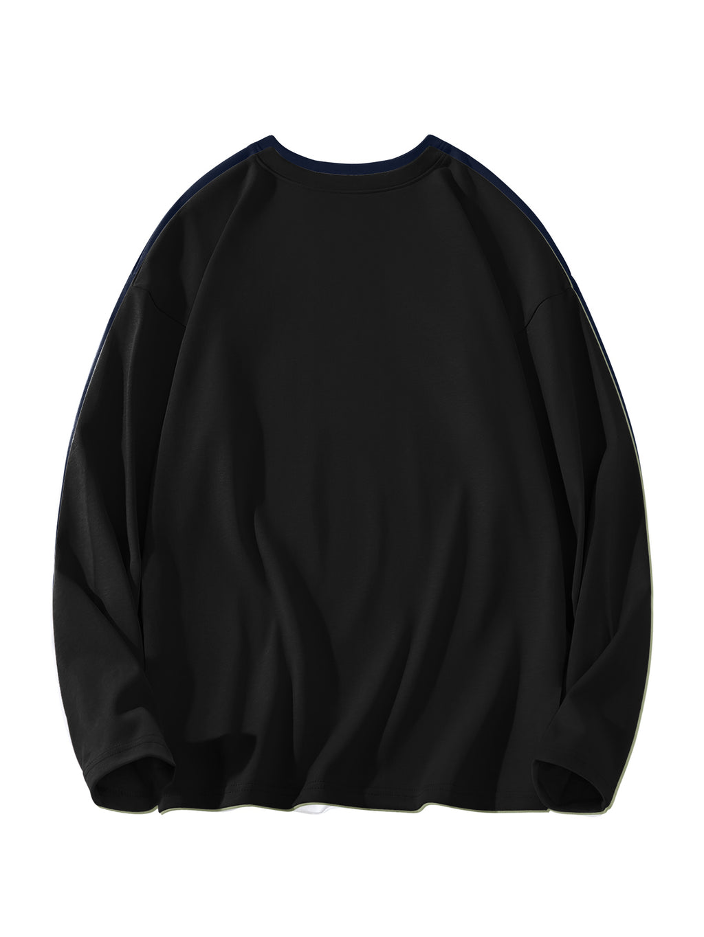 JEEP Men's Pure Long-Sleeve T-Shirt, 210g, Crew Neck, Solid Color, Wear-Resistant, Breathable, for Spring/Autumn Casual and Sports as a Base Layer Top - Black