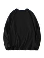 JEEP Men's Pure Long-Sleeve T-Shirt, 210g, Crew Neck, Solid Color, Wear-Resistant, Breathable, for Spring/Autumn Casual and Sports as a Base Layer Top - Black