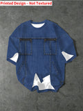 [New Arrival] Summer Men'S Short Sleeve T-Shirt Imitation Faux Denim Loose All-Match Round Neck Top Trendy Casual Half Sleeve Base Layer - Mixed colors