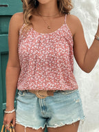 Women's Casual Fashion Tank Top - Pink+White