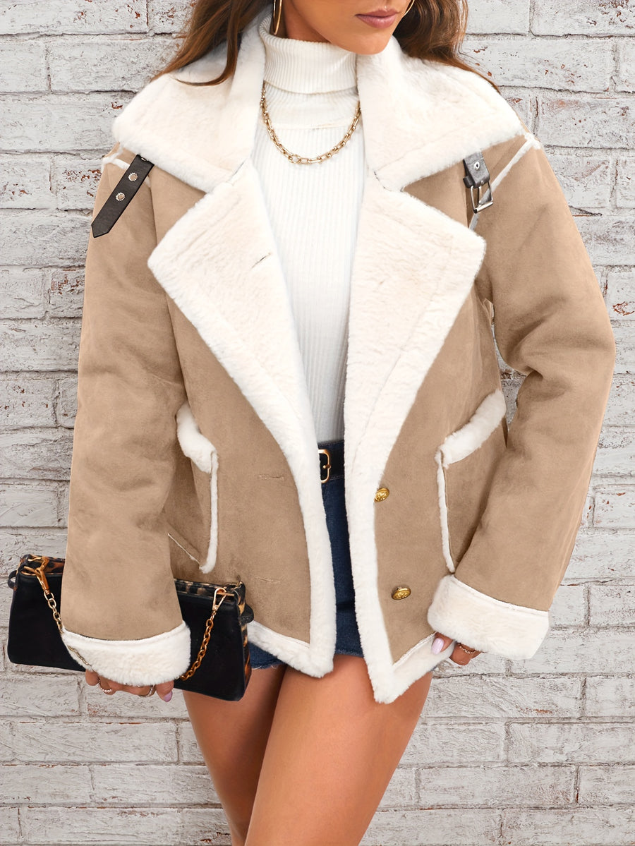 Lamb Women's Winter Coat - Yellowish-brown