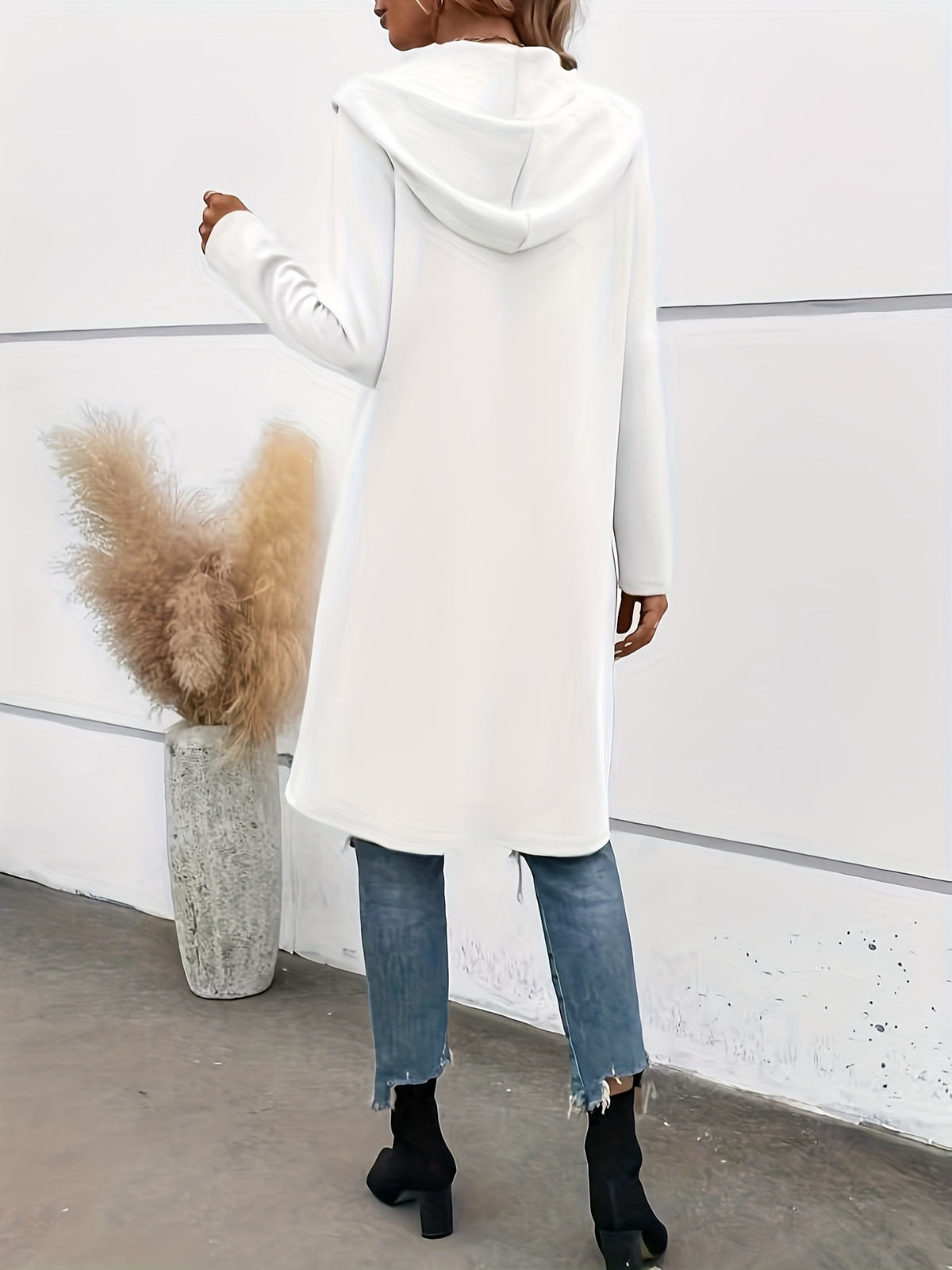 Women'S Fashion Jacket Zip-Up Coat - White