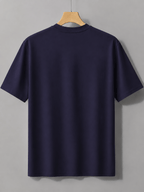 New High Quality Men's T Shirt 100% Cotton, Artistic Geometric Colorful Squares Print, Casual Daily Wear Streetwear Fashion, Short Sleeve Round Neck Top Machine Washable - Navy Color