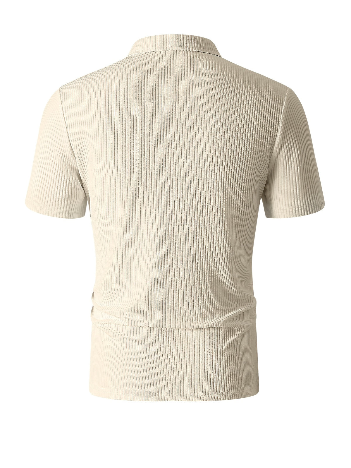 Summer Casual Short Sleeve Henley Shirt Men'S Outdoor Sports Polo Top - Apricot