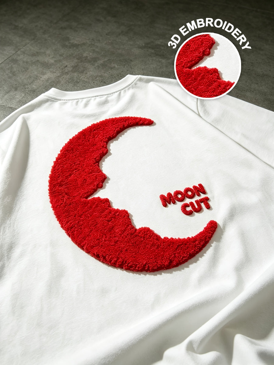 2026 Men'S Spring/Summer Letter Pattern Terry Cloth Embroidery Loose Crew Neck Short Sleeve T-Shirt, Casual Hip Hop Street Style, Unisex Loose Top, Multiple Colors Available, Couple Style - White-066C
