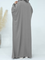 Plus Size - Plus Size - 1pc Prayer Jilbab Outfit for Muslim Women, Stylish And Elegant, Features a Solid Color, Ideal for Everyday Wear, Festivals, Gatherings, And Outdoor Events. Women'S Islamic - Space Gray