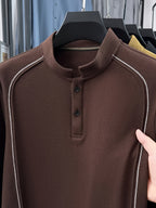 Father's Day Gift for Men 2026 Spring New Arrival Three-Layer Sweatshirt, Heavy-Duty Stitching with Double-Sided Cationic, Essential Business Commute Wear - Coffee Brown