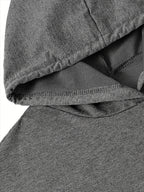 Y Style Hooded T-Shirt, Y2K Style Sleeveless Hooded T-Shirt, Lightweight Curved Hem T-Shirt Suitable for Casual Daily Wear - Dark Gray