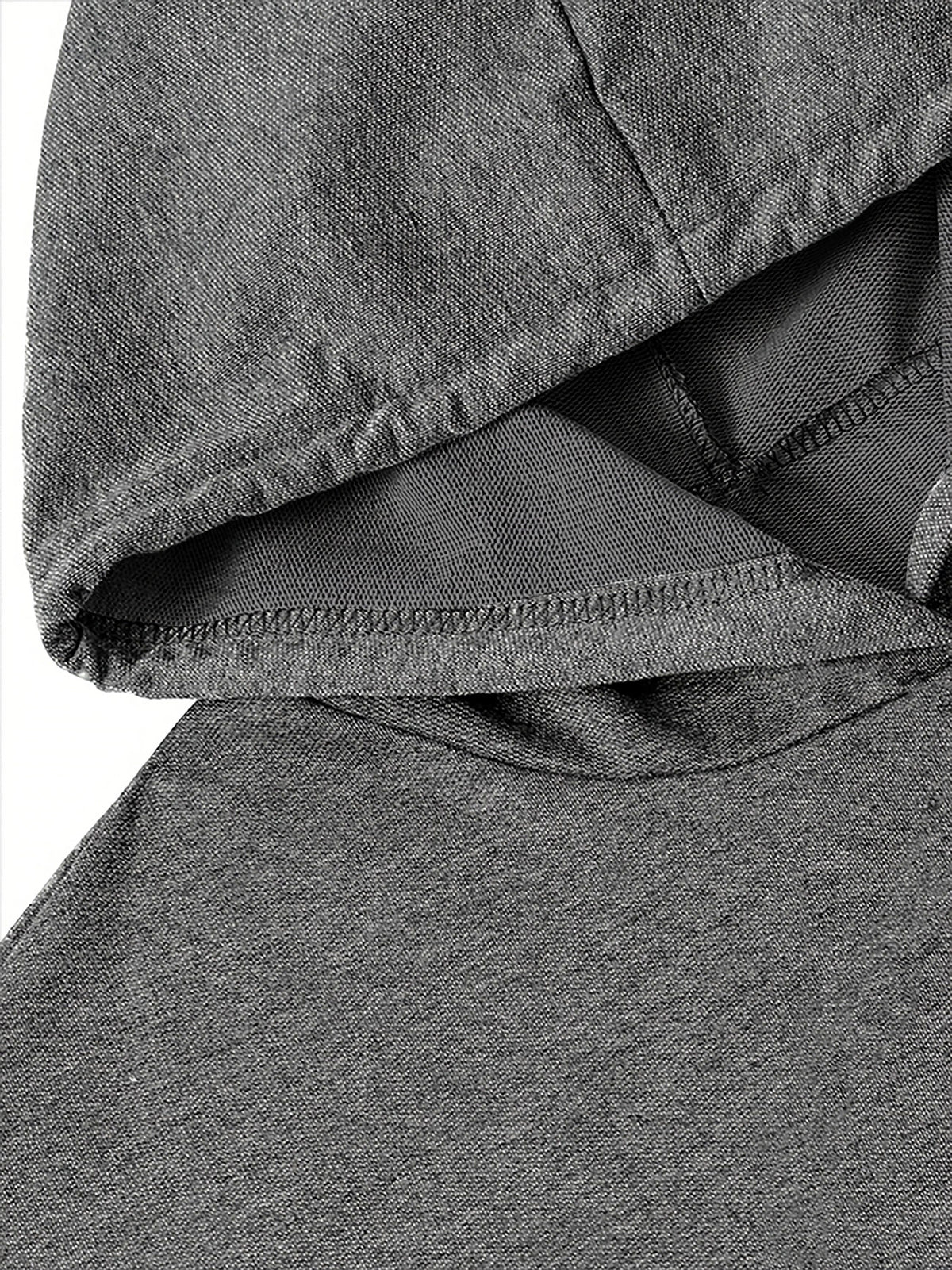 Y Style Hooded T-Shirt, Y2K Style Sleeveless Hooded T-Shirt, Lightweight Curved Hem T-Shirt Suitable for Casual Daily Wear - Dark Gray