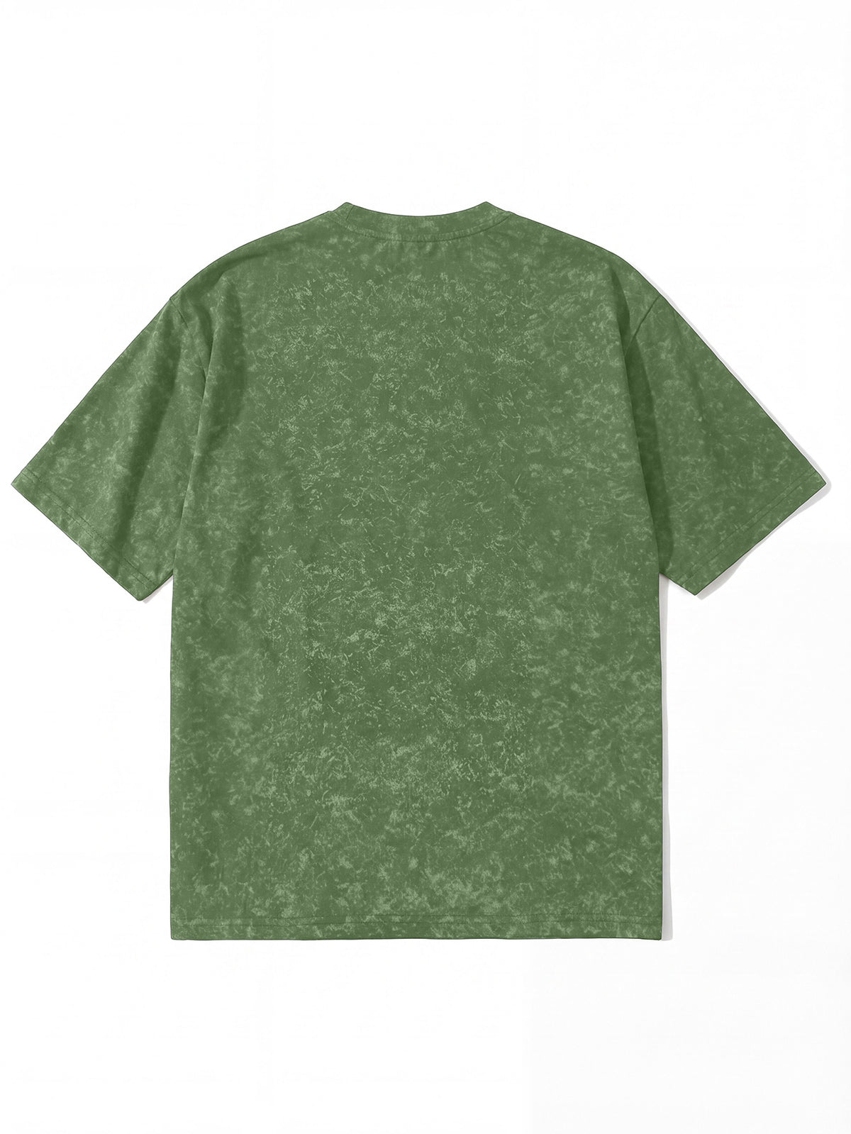 Easy Letter Short Sleeve Men'S Washed Distressed T-Shirt, High Street Style Versatile Top - Green