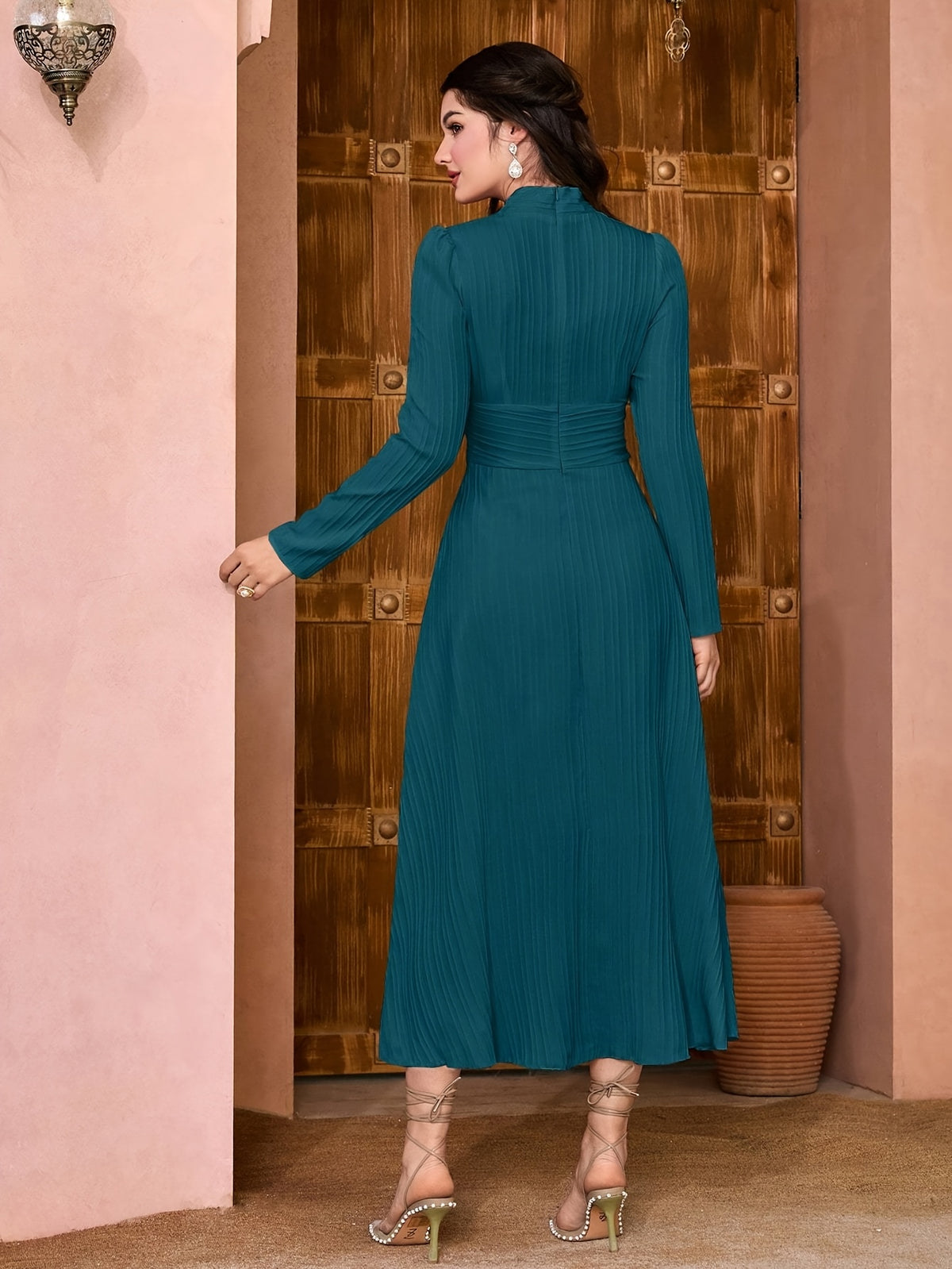 Fashion Casual Solid Color Women's Maxi Dress - Army Green