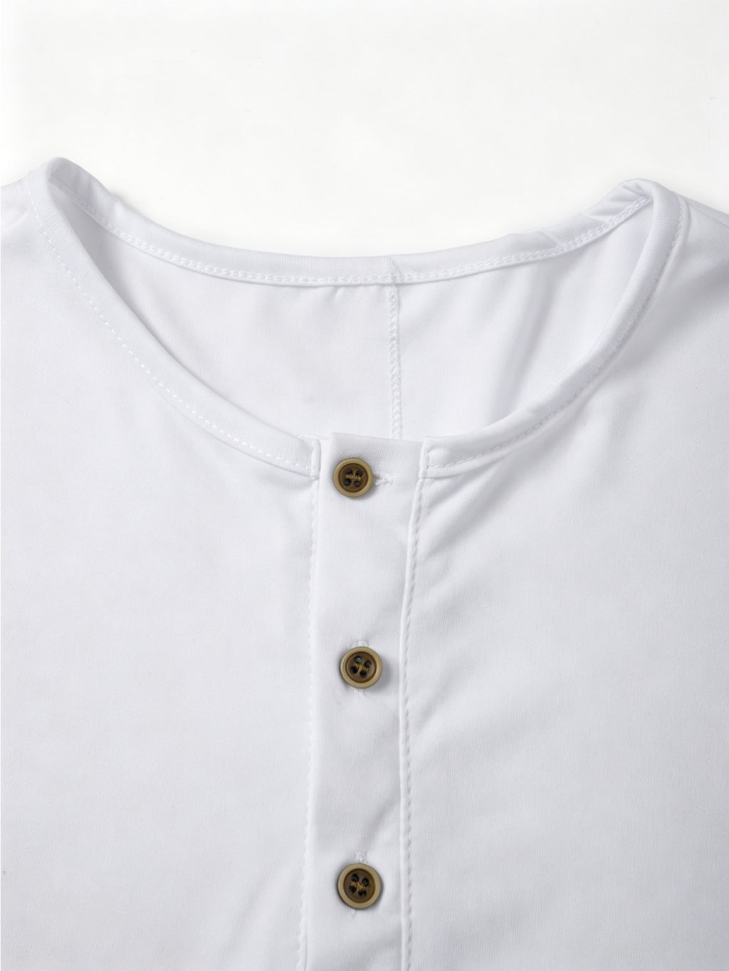 Men'S Classic Retro Henley Long Sleeve T-Shirt 5pcs, American Casual Solid Color Half-Button Up Top, Spring Fall Winter Men'S Comfortable Versatile Base Layer 5pcs, Suitable for Commuting, Business, Casual, Outdoor Activities, Travel - White+navy blue+black+green+khaki