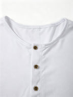 Men'S Classic Retro Henley Long Sleeve T-Shirt 5pcs, American Casual Solid Color Half-Button Up Top, Spring Fall Winter Men'S Comfortable Versatile Base Layer 5pcs, Suitable for Commuting, Business, Casual, Outdoor Activities, Travel - White+navy blue+black+green+khaki