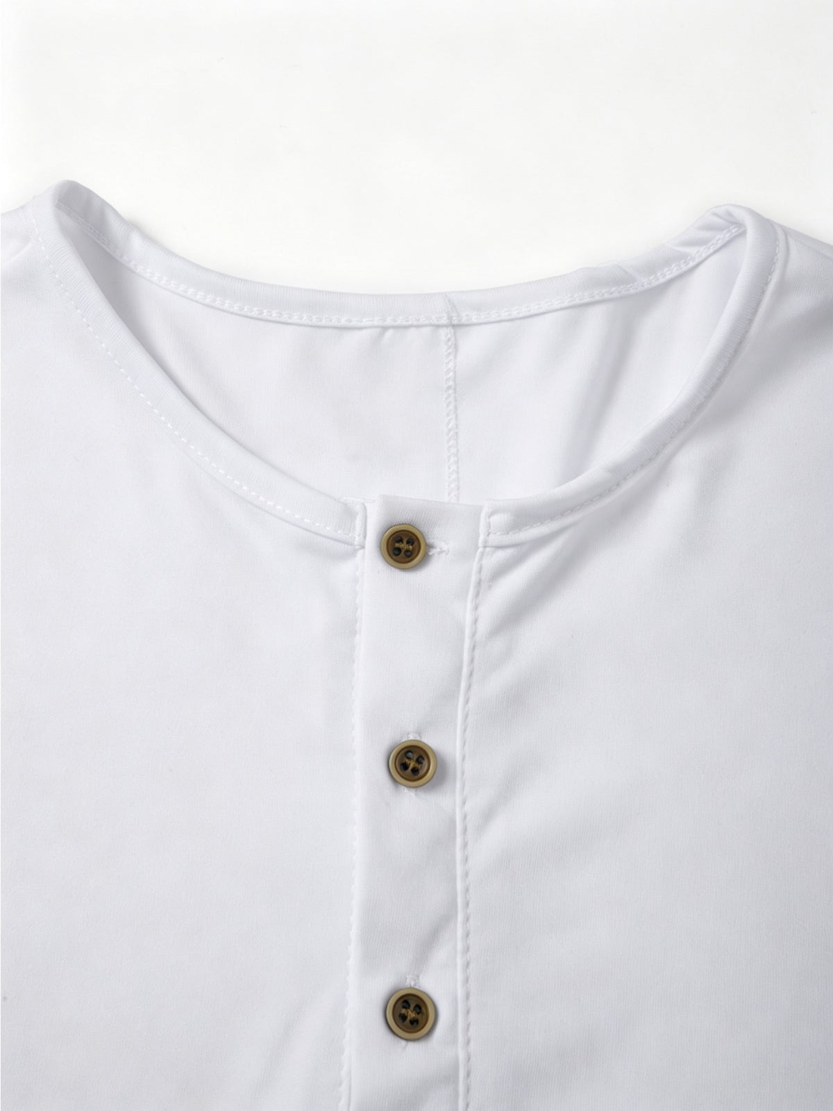 Men'S Classic Retro Henley Long Sleeve T-Shirt 5pcs, American Casual Solid Color Half-Button Up Top, Spring Fall Winter Men'S Comfortable Versatile Base Layer 5pcs, Suitable for Commuting, Business, Casual, Outdoor Activities, Travel - White+navy blue+black+green+khaki