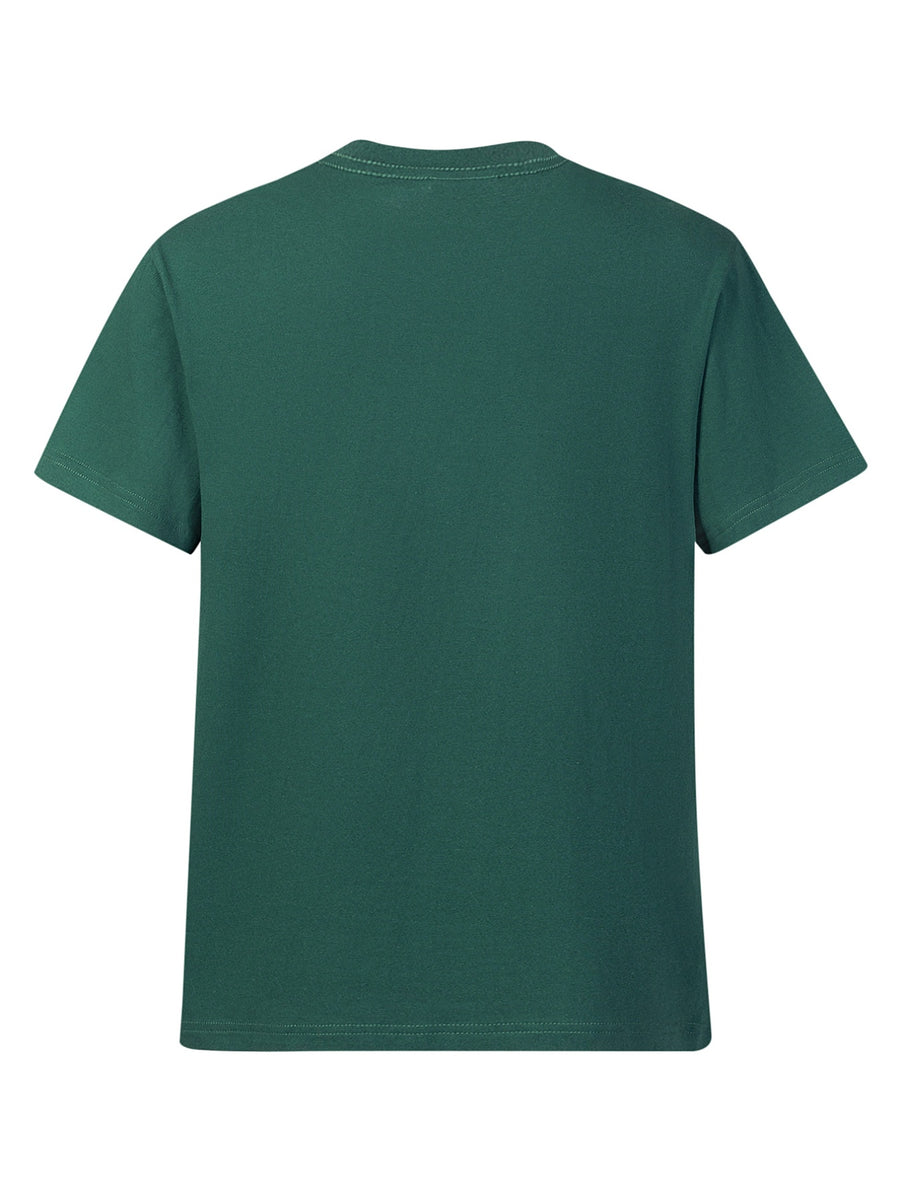 Heavyweight Men's 100% Pure Cotton Crew Neck Printed T-Shirt, a Stylish and Versatile High-Quality Top, an Essential for Daily Wear, Street Jogging, and Other Casual Outfits - Green