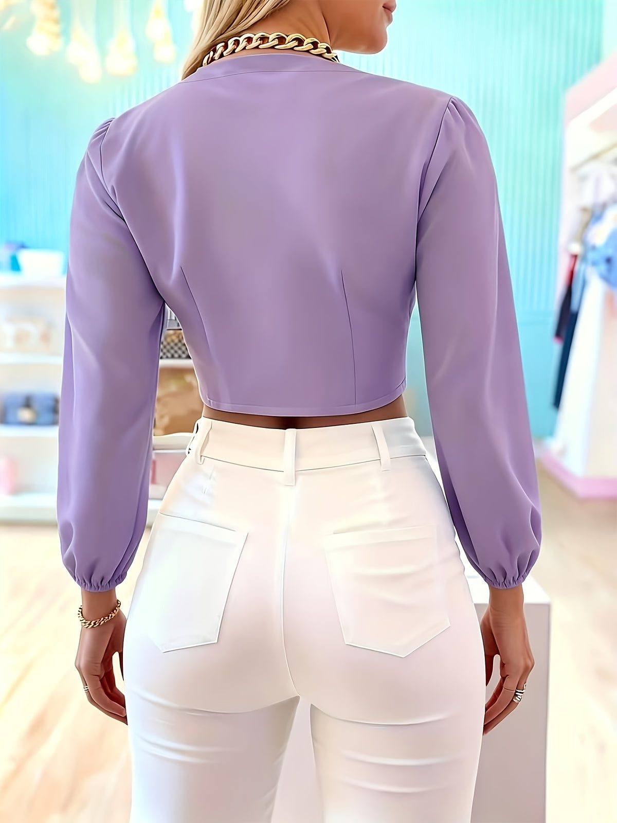 Elegant Spring and Summer Women's Beautiful Shirts - Purple