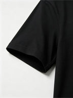 Men'S Henley Shirts, 8pcs Black V-Neck Short Sleeve, Polyester Material, Soft And Skin-Friendly, Multiple Sizes Available, Stylish And Comfortable for Daily Wear, Casual Outings - 8 Black
