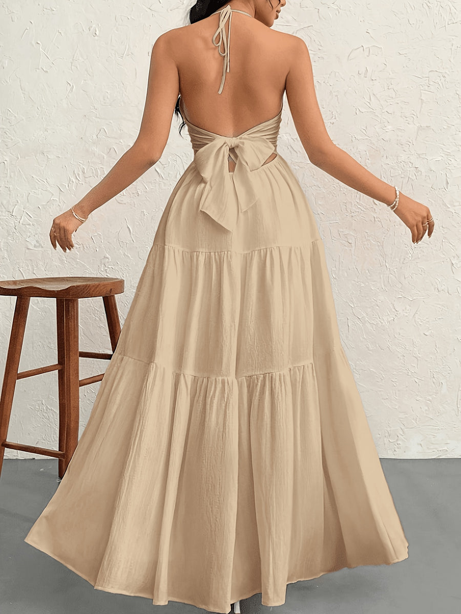Women'S Dress - Yellowish-brown