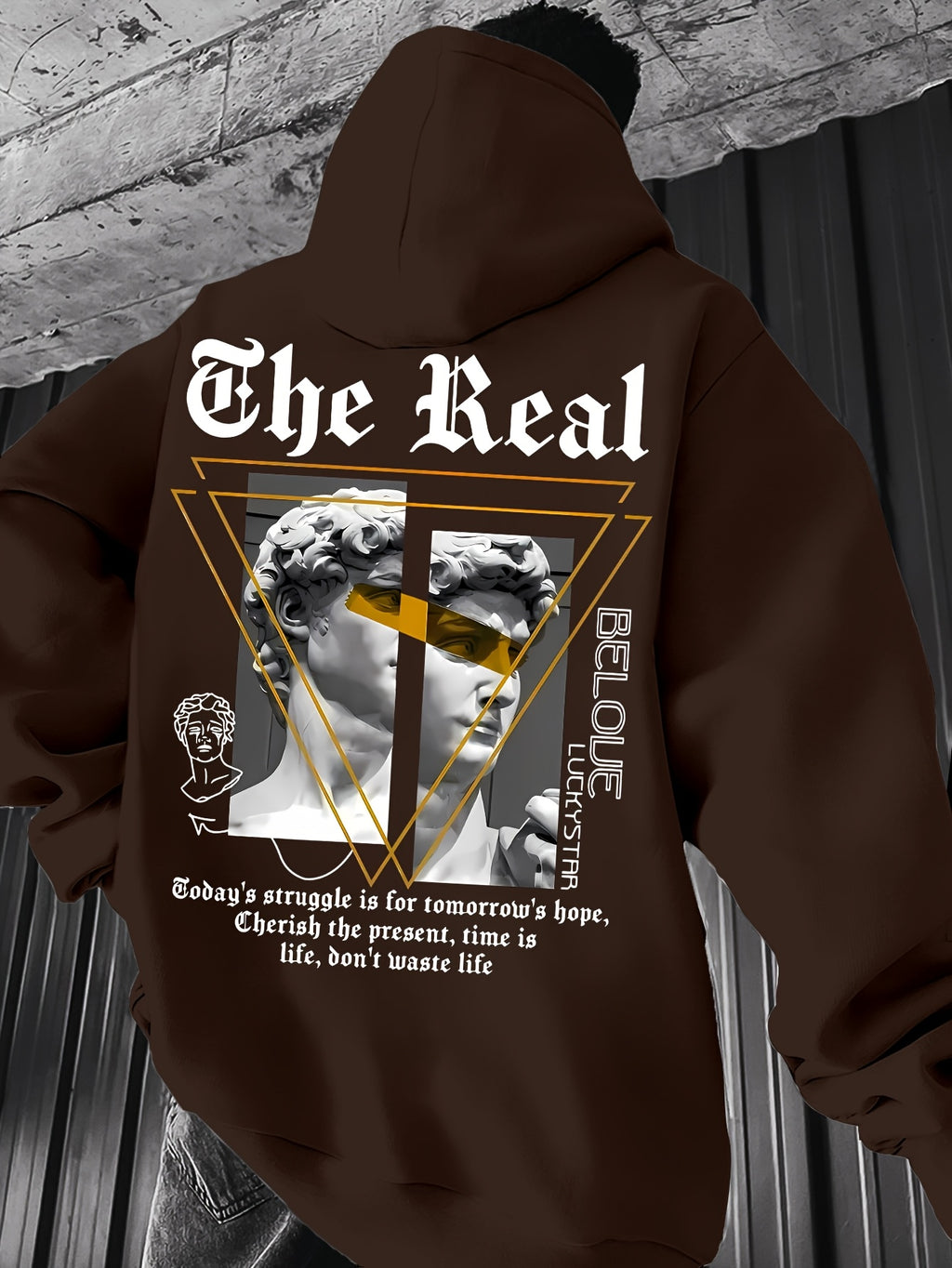 Men's Hooded Sweatshirt with  Color-Block Patchwork Design, Print, and White Drawstring. Fashionable Pullover Long-Sleeve Sweatshirt for Daily Shopping, Lounging, and Outings - Mixed Color 4