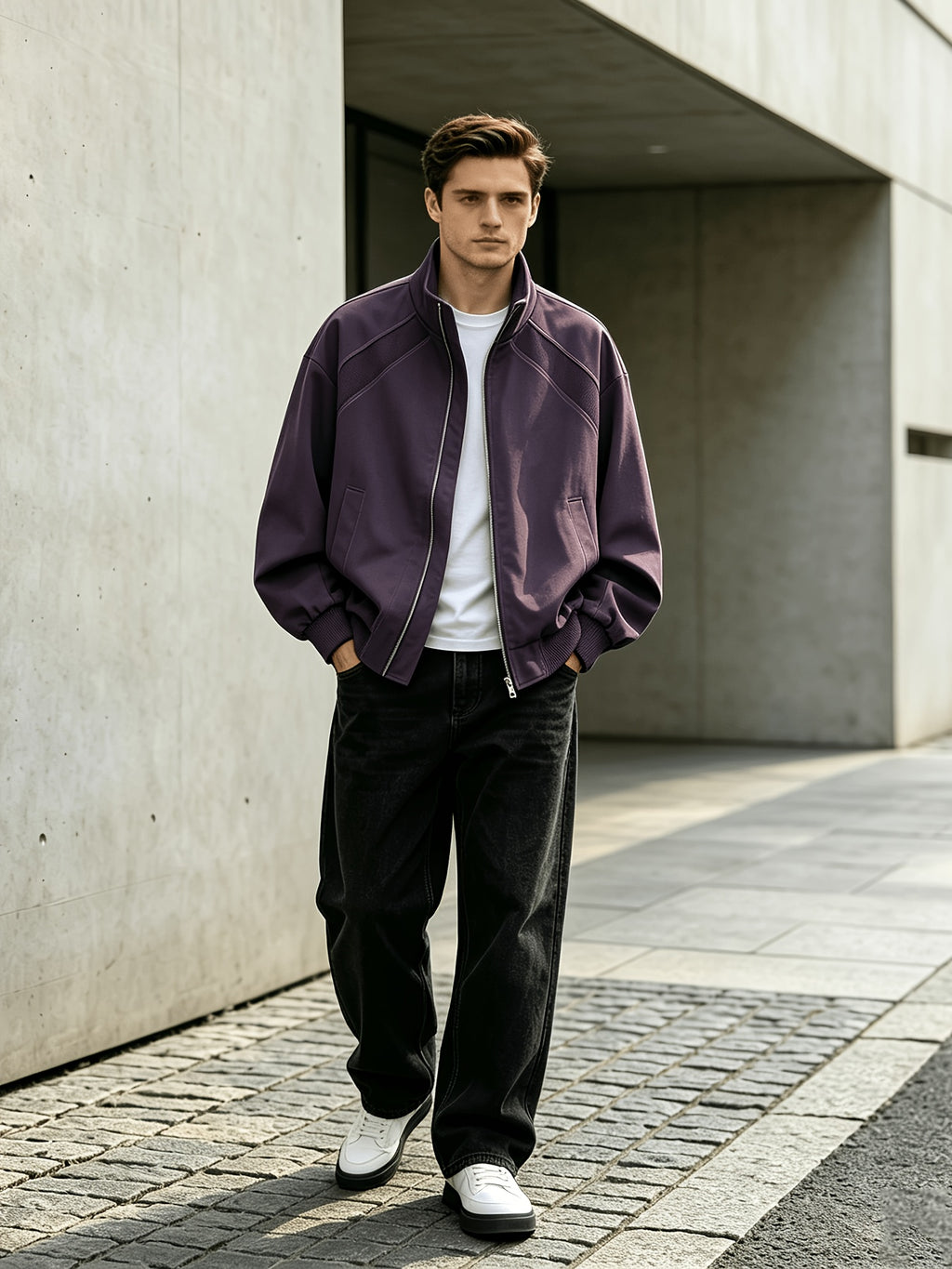 [Pearson OBM] Spring Autumn New Men'S Jacket Casual Sports All-Match Jacket - Deep Purple