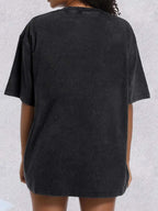 Vintage "I'M THIS OLD" Slogan Design T-shirt with a Washed, Distressed Finish. Features a Relaxed, Drop-shoulder Silhouette in a -blend Fabric That Offers Slight Stretch and Breathability. The Perfect Everyday Gift for Women's Casual Commuting. - Deep Grey