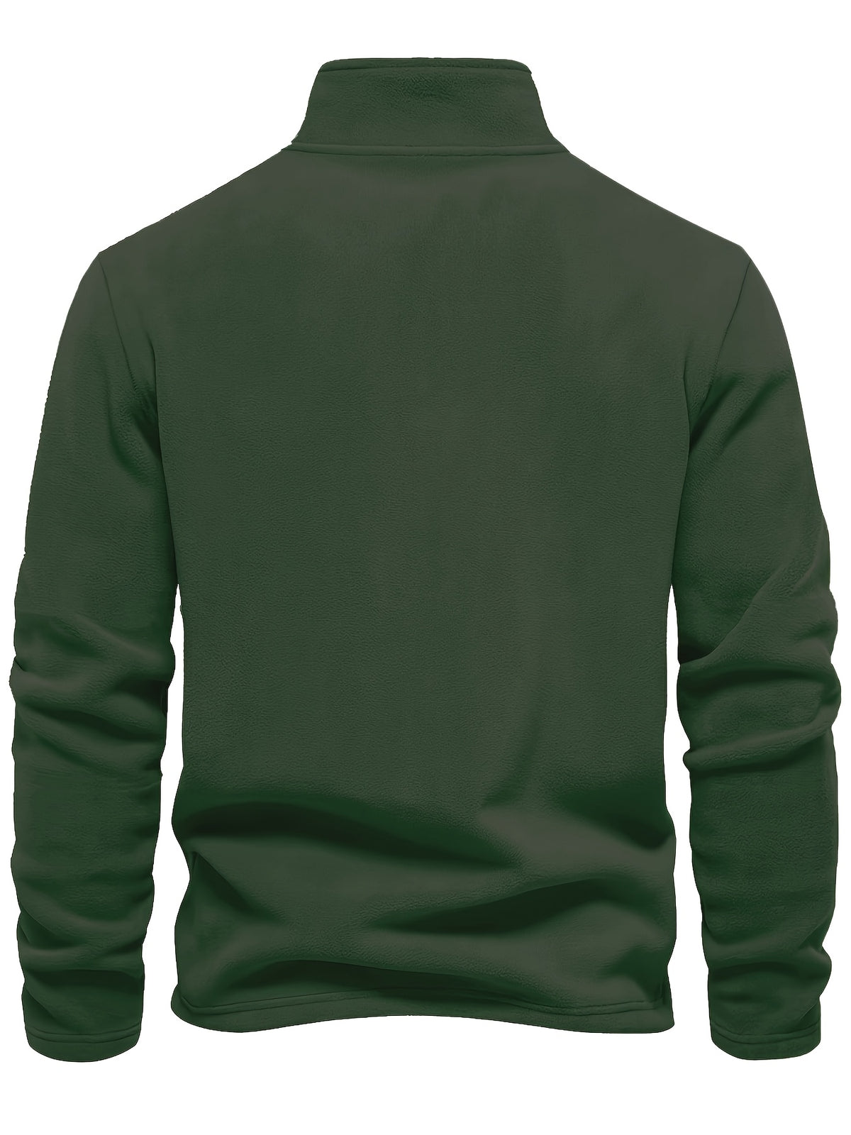 Men'S Winter Base Layer Outer Wear Comfortable Fleece Warm Stand-Up Collar Long Sleeve Sweatshirt 5pcs Set - Dark green + dark green + dark green + dark green + dark green