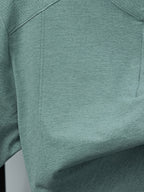 Stand-up Collar Youth Summer Short-sleeve New Style Half-sleeve Top, Pullover Outerwear, Solid Color Versatile Garment - Green