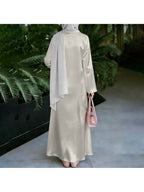 2026 Special Collection, Muslim Women'S Long Dress, Middle Eastern Traditional Cultural Costume, Suitable for Malaysian Women to Wear, Comfortable And Breathable Fabric (Headscarf Accessory Not Included) - Multicolor