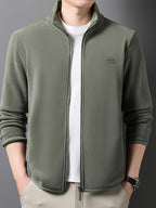 Winter New Men'S Long Zipper Fashion Versatile, Fleece Fabric Comfortable And Soft - Green