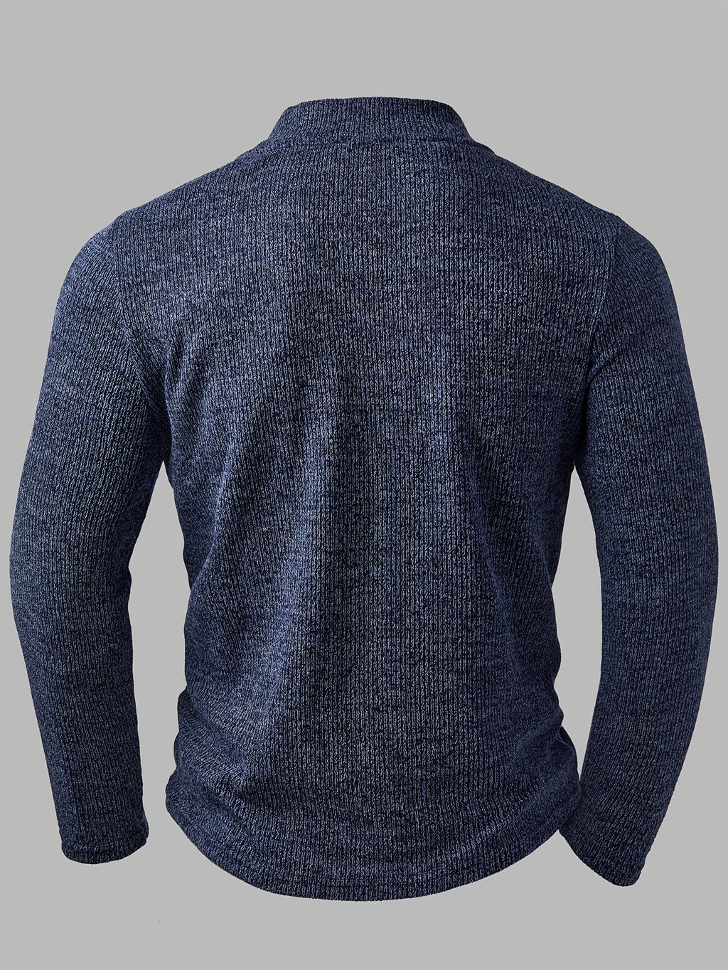 Easy Urban Style Multicolor Knit Textured Fabric Men'S V-Neck Long Sleeve Pullover Top, Solid Color Slim Fit And Ribbed Collar Design, Suitable for Daily Commute, Business Casual, Layering And Autumn Winter Wear - Royal Blue