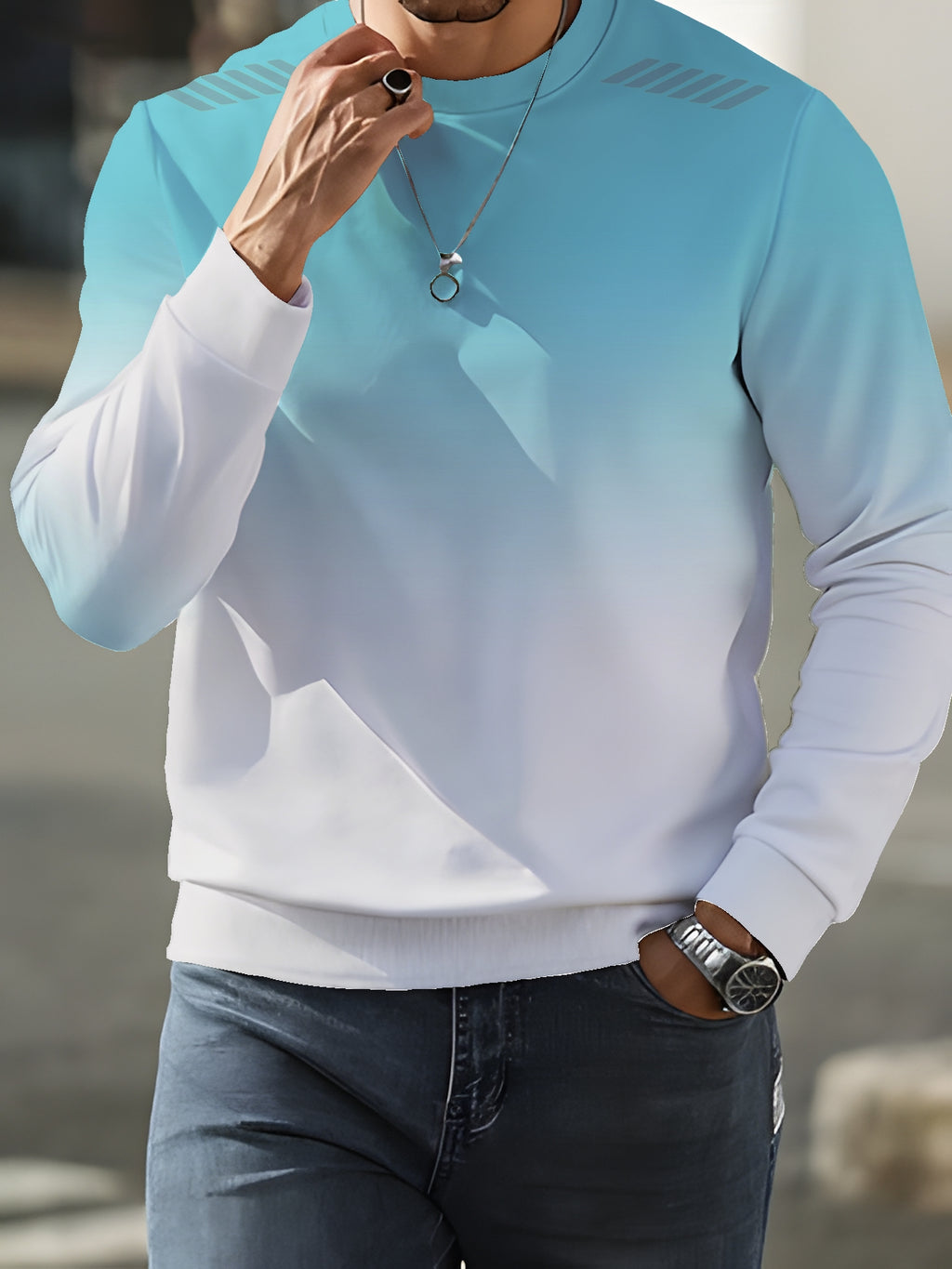 Men's Crew Neck Sweatshirt, New Spring/Autumn Crew Neck Top, Trendy Men's Crew Neck Sweatshirt Winter Clothes for Men - Mixed colors