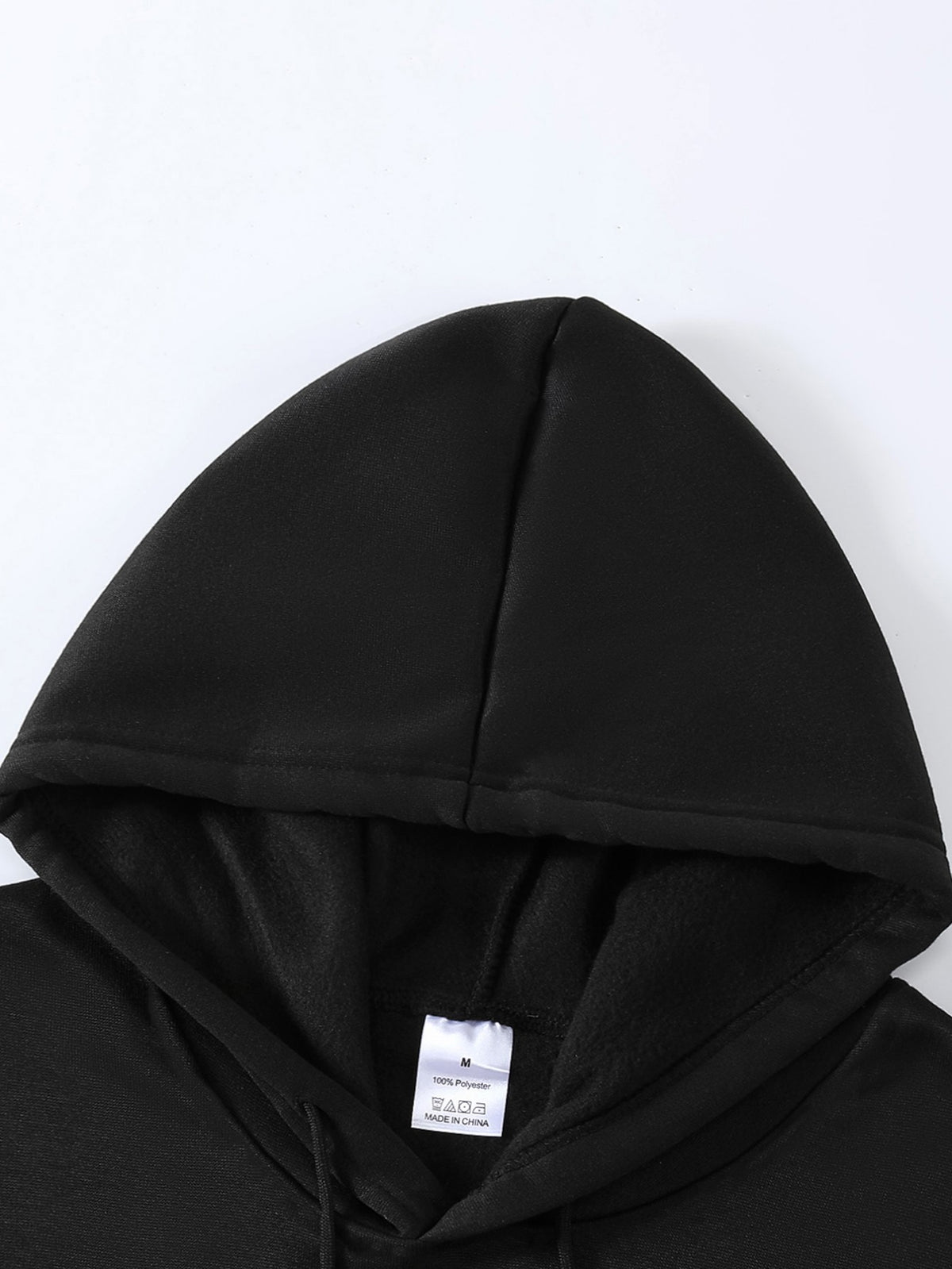 Geometric Print Women's -Lined Hooded Sweatshirt + Jogger Set, Machine Washable Pullover for Autumn/Winter, Soft Fabric, Versatile Daily Wear, -Lined Design, 100% Polyester, Ideal for Outdoor Sports, Durable and Comfortable Material, Warm and Stylish - Black