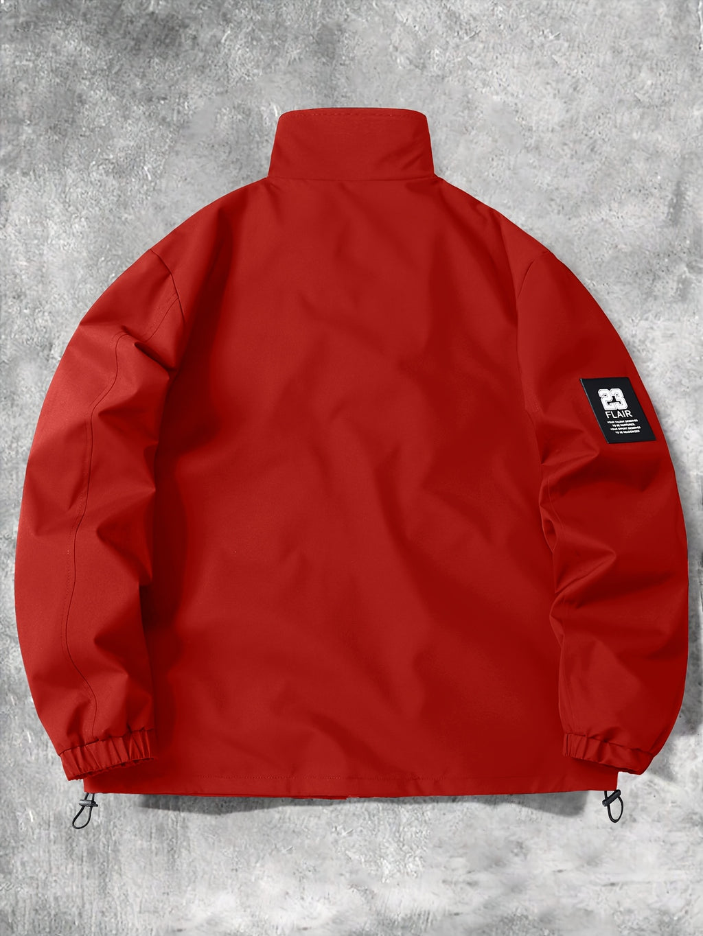 Men's Stand Collar Jacket with Letter Print, Fashionable and Versatile, Large Pocket Design, Suitable for Outdoor Activities, School, Daily Commute, All-Season Wear. XMJK093 - Red 2