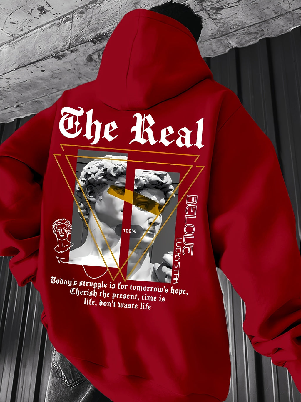 Men's Hooded Sweatshirt with  Color-Block Patchwork Design, Print, and White Drawstring. Fashionable Pullover Long-Sleeve Sweatshirt for Daily Shopping, Lounging, and Outings - Mixed Color 8